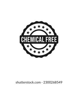 Simple Chemical Free Stamp or Chemical Free Sign Vector Isolated in Flat Style. Chemical Free stamp vector for product packaging design element. Chemical Free sign for packaging design element.