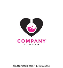 a simple chemical logo and symbol of love