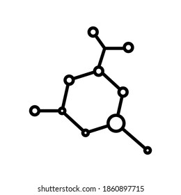 Einfache Chemie-Formel und Molekül-Linie Symbol. Symbol- und Zeichenvektorgrafik-Design