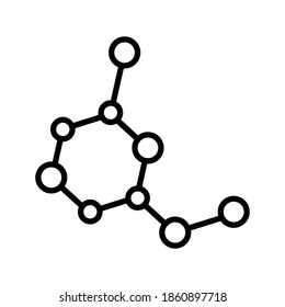 Simple chemistry formula and molecule line icon. Symbol and sign vector illustration design