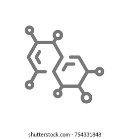 Simple chemistry formula and molecule line icon. Symbol and sign vector illustration design. Isolated on white background