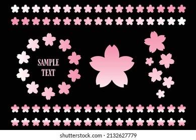 Decoración de flores de cerezo simple conjunto de ilustraciones vectoriales