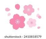 Simple cherry blossom flower one point material