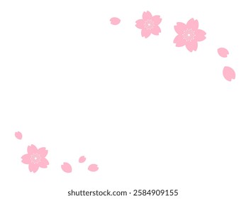 Simple cherry blossom frame illustration