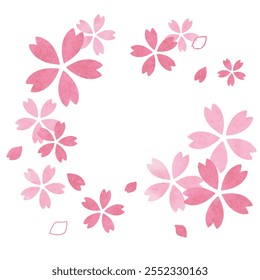 Simple cherry blossom illustration frame