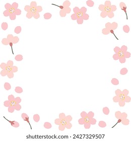 Simple cherry blossom square frame