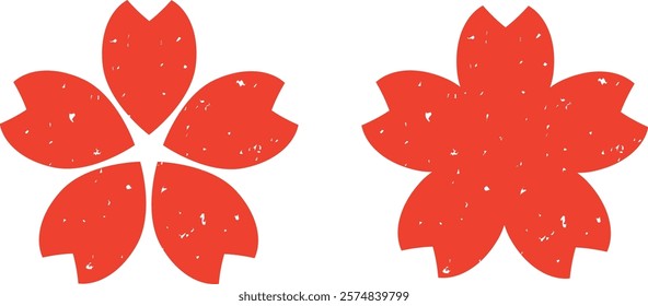 Simple cherry blossom stamp illustration