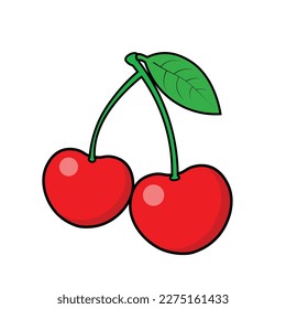 Simple And Simple Cherry Fruit Vector
