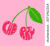 
SIMPLE CHERRY ILLUSTRATION FORMED FROM TYPOGRAPHY