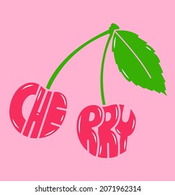 
SIMPLE CHERRY ILLUSTRATION FORMED FROM TYPOGRAPHY