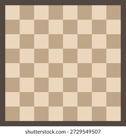 Simple chess board illustration. Brown checkered pattern.