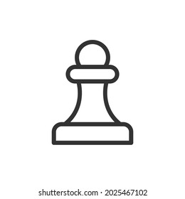 Simple chess line icon. Premium symbol in stroke style. Design of chess icon. Vector illustration.