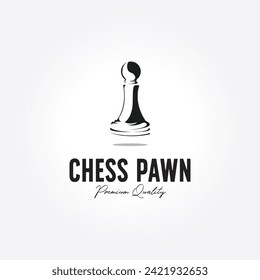 simple chess pawn logo icon design vector. illustration vintage of chess piece. chess club logo