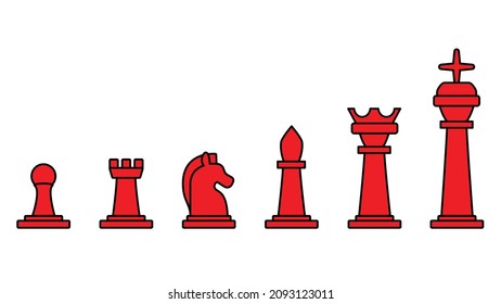 simple chess piece monarch set isolated on white background