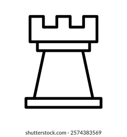 Simple chess rook icon. Vector.