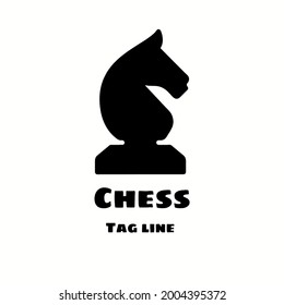 Simple chess silhouette icon logo