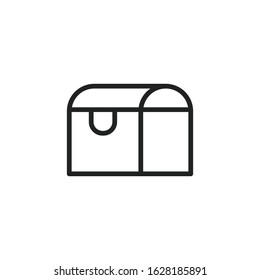Simple chest line icon. Stroke pictogram. Vector illustration isolated on a white background. Premium quality symbol. Vector sign for mobile app and web sites.