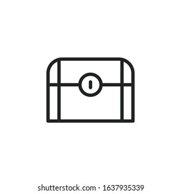Simple chest line icon. Stroke pictogram. Vector illustration isolated on a white background. Premium quality symbol. Vector sign for mobile app and web sites.