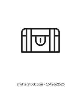 Simple chest line icon. Stroke pictogram. Vector illustration isolated on a white background. Premium quality symbol. Vector sign for mobile app and web sites.