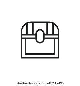 Simple chest line icon. Stroke pictogram. Vector illustration isolated on a white background. Premium quality symbol. Vector sign for mobile app and web sites.
