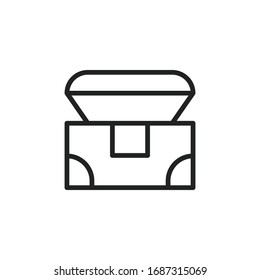 Simple chest line icon. Stroke pictogram. Vector illustration isolated on a white background. Premium quality symbol. Vector sign for mobile app and web sites.