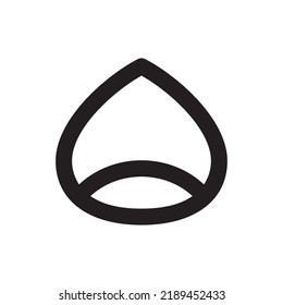 Icono de castaño simple, icono del contorno del vector sobre fondo blanco.