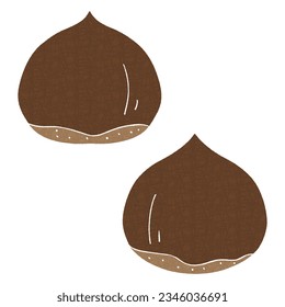 Simple Chestnut Set Illustration, Vector