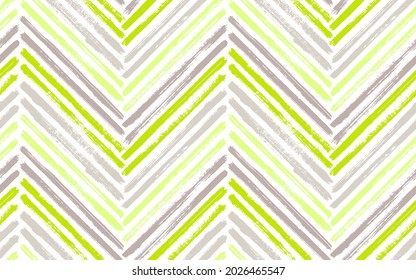 Simple chevron interior print vector seamless pattern. Paint brush stroke geometric stripes. Hand drawn paint texture zig zag chevron backdrop. Watercolor textile print seamless design.