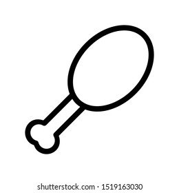 Simple chicken drumstick icon vector