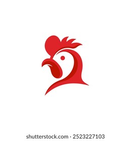 simple chicken head logo for icon or symbol