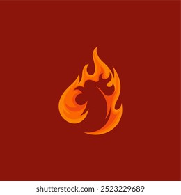 simple chicken head logo for icon or symbol