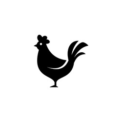 Simple Chicken Icon Illustration Design, Cute Hen Symbol