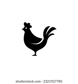 simple chicken icon illustration design, cute hen symbol