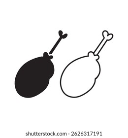 ícone de frango simples. formato vetorial minimalista. logotipos, adesivos, mercadorias e elementos da interface do usuário