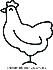 Simple chicken line icon. Stroke pictogram. Vector illustration isolated on a white background. Premium quality symbols. Vector sign for mobile app and web sites