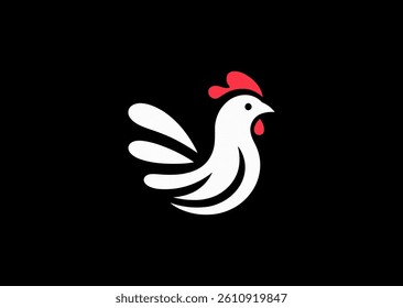 Simple chicken logo with clean farm-style design