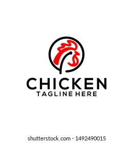 Simple Chicken Logo Template Vector