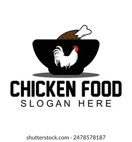 Diseño simple de la Plantilla de la Ilustración vectorial del logotipo del pollo