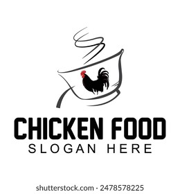 Simple chicken logo vector illustration template design