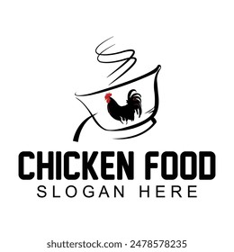 Simple chicken logo vector illustration template design