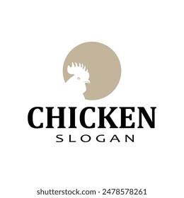 Diseño simple de la Plantilla de la Ilustración vectorial del logotipo del pollo