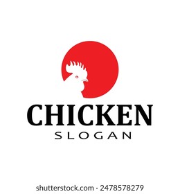 Diseño simple de la Plantilla de la Ilustración vectorial del logotipo del pollo