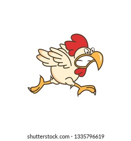 Simple Chicken Mascot Flat Design