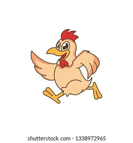 Simple Chicken Mascot Flat Design