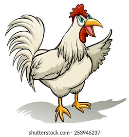 Simple chicken on a white background