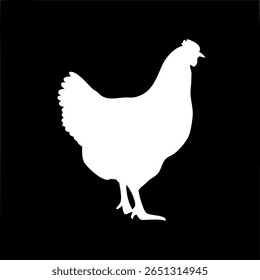 Simples gráfico de silhueta de frango, ideal para vários projetos.