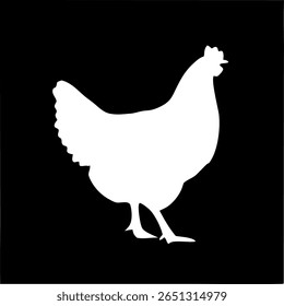 Simples gráfico de silhueta de frango, adequado para vários usos.