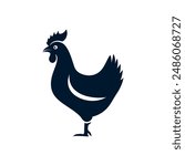 simple chicken vector icon illustration, abstract chicken rooster face head mascot logo vector icon