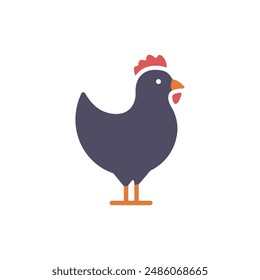 simple chicken vector icon illustration, abstract chicken rooster face head mascot logo vector icon