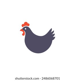 simple chicken vector icon illustration, abstract chicken rooster face head mascot logo vector icon